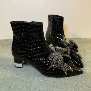 Jeffrey Campbell | diamond bow heeled booties